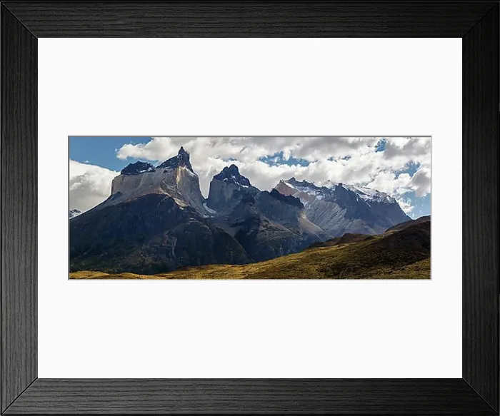 Framed Print : Mountains Cuernos del Paine in the sunlight Framed Print : Mountains Cuernos del Paine in the sunlight