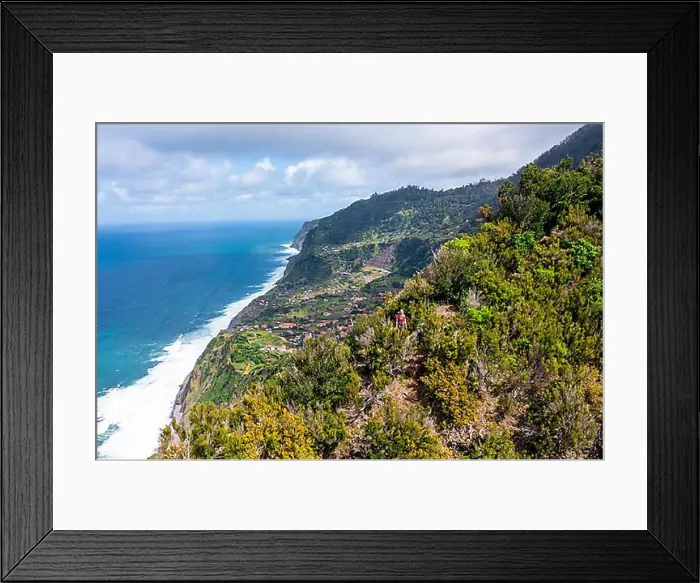 Framed Print : Coast, hiker in the mountains of Boaventura, Madeira, Portugal, Europe Framed Print : Coast, hiker in the mountains of Boaventura, Madeira, Portugal, Europe