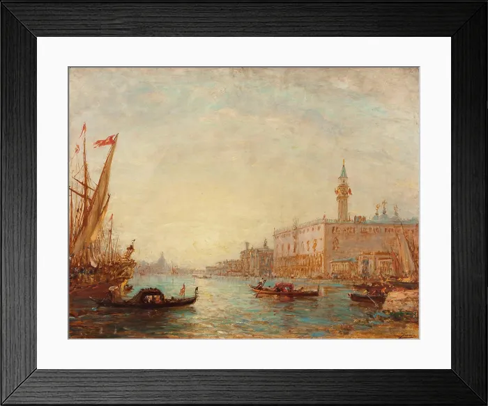 Framed Print : Venice, Dogs Palace Felix Ziem (1821-1911). Venice, Dogs Palace. Oil on wood