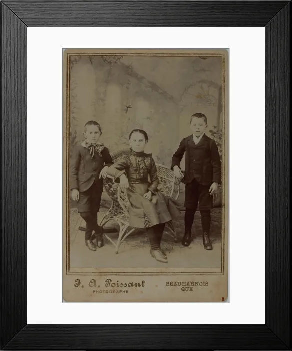 Framed Print : Gelatin silver print - Group portrait of unidentified children, Beauharnois, Quebec, about 1900 J. A. Poissant Framed Print : Gelatin silver print - Group portrait of unidentified children, Beauharnois, Quebec, about 1900 J. A. Poissant