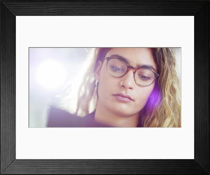 Framed Print : Reading, glasses or woman on tablet in startup for online performance