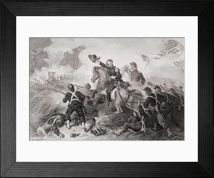 Framed Print : General Lyons charge at the Battle of Wilsons Creek Missouri 1861 in which he was killed Framed Print : General Lyons charge at the Battle of Wilsons Creek Missouri 1861 in which he was killed