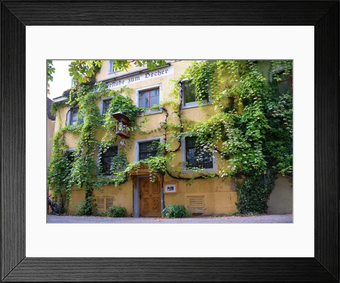 Framed Print : Meersburg, wine bar to the mug Framed Print : Meersburg, wine bar to the mug
