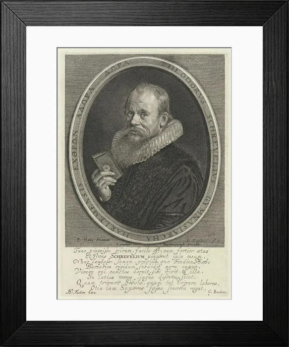 Framed Print : Portrait of Theodorus Schrevelius