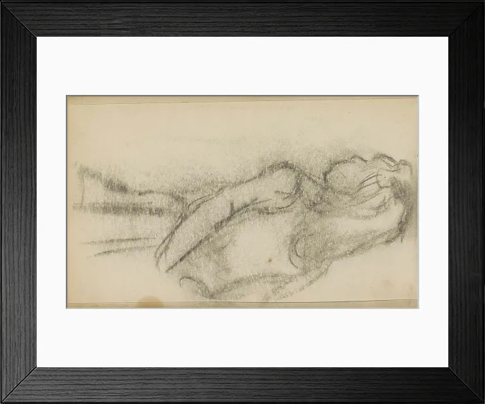 Framed Print : Girl, standing with the arms behind the back.Leaf 18 verso from a sketchbook with 42 sheets Framed Print : Girl, standing with the arms behind the back.Leaf 18 verso from a sketchbook with 42 sheets