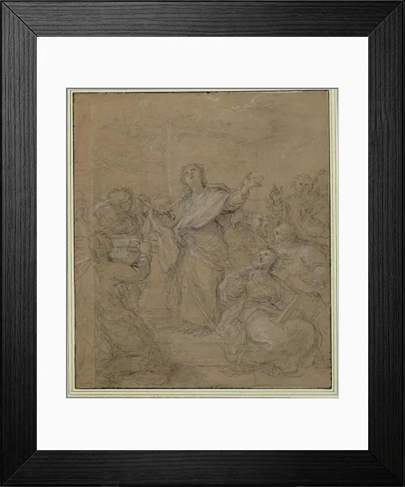 Framed Print : A chalk drawing depicting John preaching in Ephesus Framed Print : A chalk drawing depicting John preaching in Ephesus