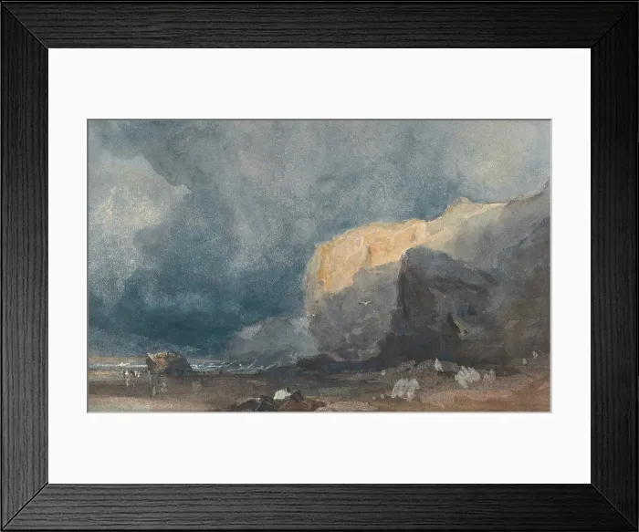 Framed Print : Near Ventnor - Coastal Landscape with Dark Sky Framed Print : Near Ventnor - Coastal Landscape with Dark Sky