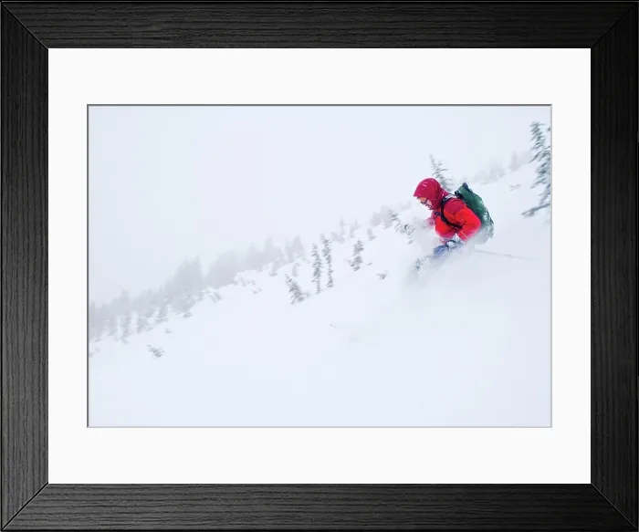 Framed Print : Wallawa Mountains, Oregon, Usa; Downhill Skier Framed Print : Wallawa Mountains, Oregon, Usa; Downhill Skier
