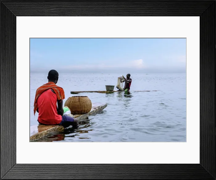 Framed Print : traditional fishermen at Lake Bosumtwi near Abono in the Ashanti Region of central Ghana in West Africa Framed Print : traditional fishermen at Lake Bosumtwi near Abono in the Ashanti Region of central Ghana in West Africa