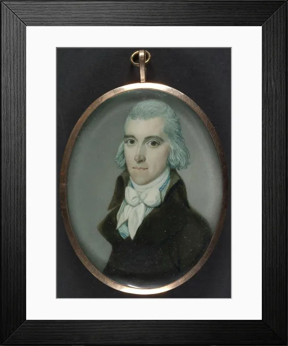 Framed Print : Richard Crosse, 1742-1810, British, Young Man in a Brown Jacket, ca. 1795. Watercolor on ivory Framed Print : Richard Crosse, 1742-1810, British, Young Man in a Brown Jacket, ca. 1795. Watercolor on ivory