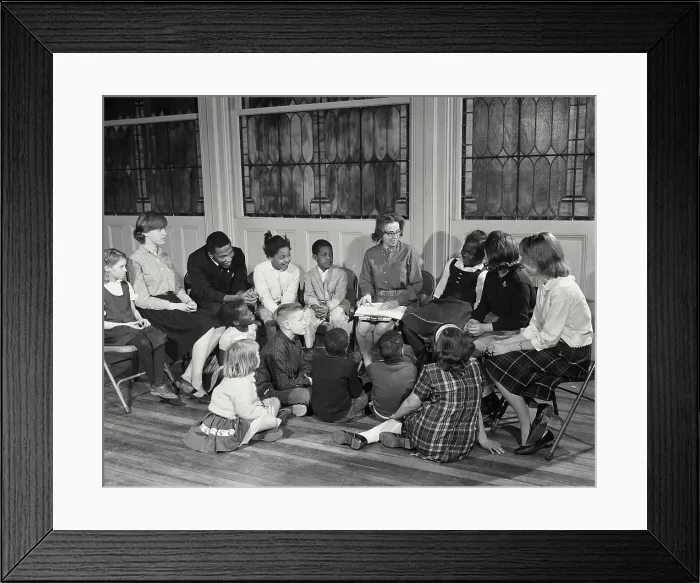 Framed Print : Vintage Photograph. Inter-racial activities at St. James Methodist church. Frame 1 Framed Print : Vintage Photograph. Inter-racial activities at St. James Methodist church. Frame 1