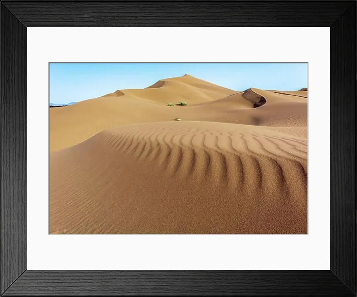Framed Print : Erg Chebbi, dunes in the sand desert of Merzouga, destination for travellers Framed Print : Erg Chebbi, dunes in the sand desert of Merzouga, destination for travellers