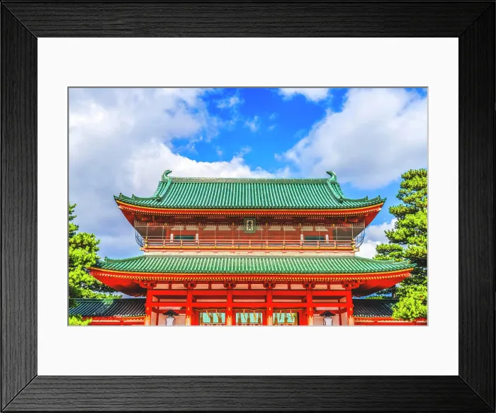 Framed Print : Colorful Red Entrance Gate Otenmon Heian Shinto Shrine Kyoto Jap Framed Print : Colorful Red Entrance Gate Otenmon Heian Shinto Shrine Kyoto Jap