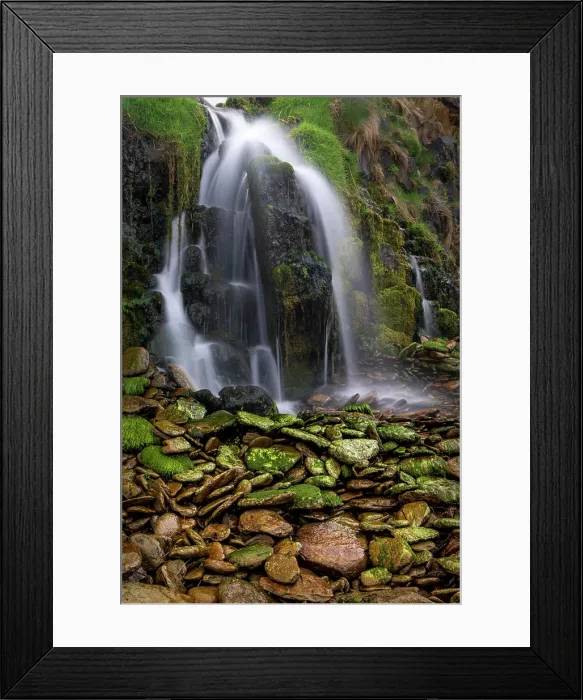 Framed Print : Ireland, Ferriter's Cove. Close-up of waterfall and mossy rocks Framed Print : Ireland, Ferriter's Cove. Close-up of waterfall and mossy rocks