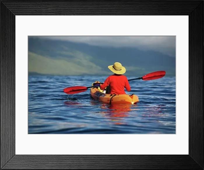 Framed Print : Hawaii, Maui, Kayakers on the south coast of Maui Framed Print : Hawaii, Maui, Kayakers on the south coast of Maui