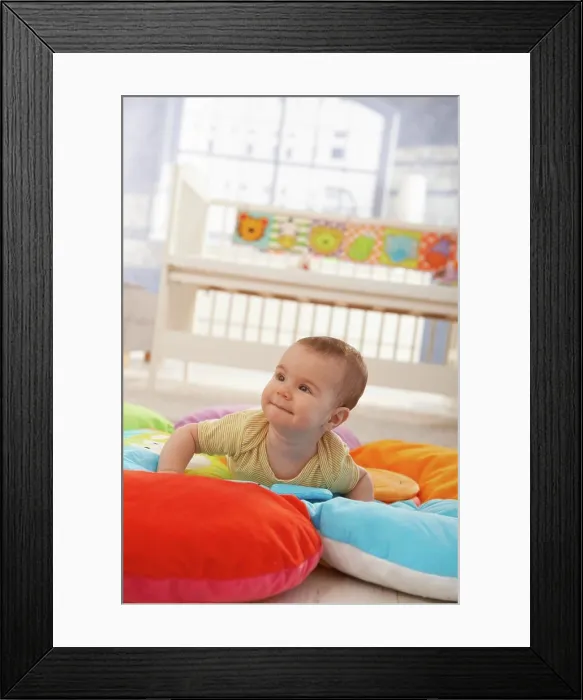 Framed Print : Happy infant on playmat Happy cute infant lying on playmat Framed Print : Happy infant on playmat Happy cute infant lying on playmat