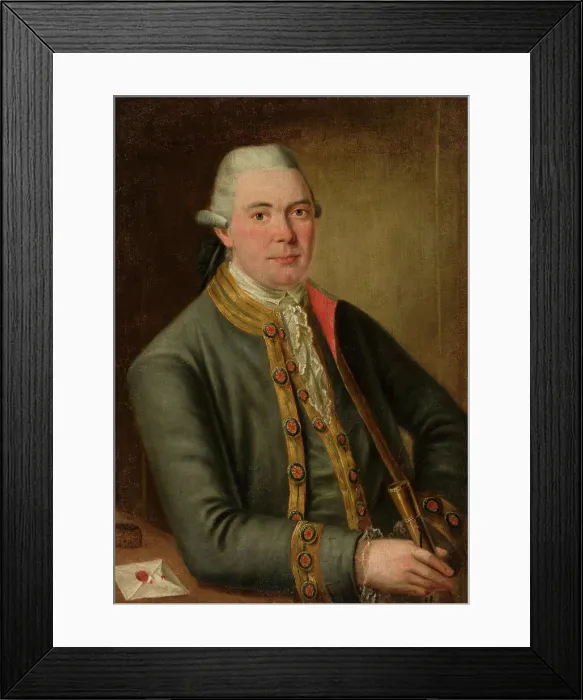 Framed Print : Portrait of my husband in a greenish jacket; 18th century (1700-00-00-1799-00-00);Austrian painting Framed Print : Portrait of my husband in a greenish jacket; 18th century (1700-00-00-1799-00-00);Austrian painting