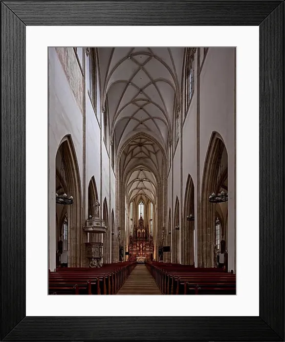 Framed Print : Built 1280-1390, interior facing east, pulpit 1592, high altar 19th century, St. Sankt, Saint Framed Print : Built 1280-1390, interior facing east, pulpit 1592, high altar 19th century, St. Sankt, Saint