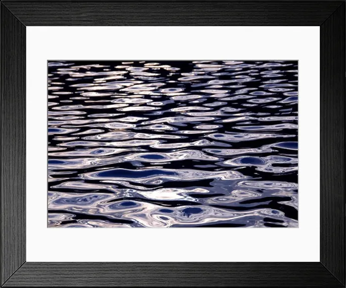 Framed Print : Blue water surface abstract background