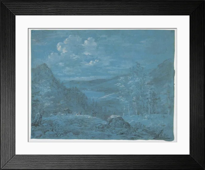 Framed Print : View of the Ankl-Alpe and the Schliersee 1817 Johann Georg von Dillis German