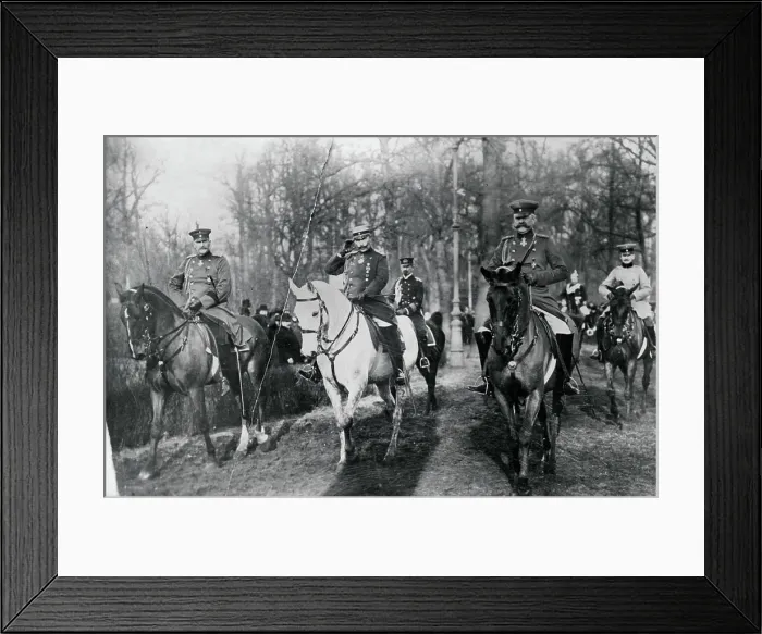 Framed Print : Germany, Berlin, Kaiser Wilhelm II and Hindenburg on morning center in Tiergarten, ca 1900 Framed Print : Germany, Berlin, Kaiser Wilhelm II and Hindenburg on morning center in Tiergarten, ca 1900
