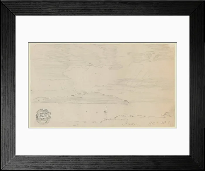 Framed Print : Drawing, Aurora, Mount Desert Island; Frederic Edwin Church (American)