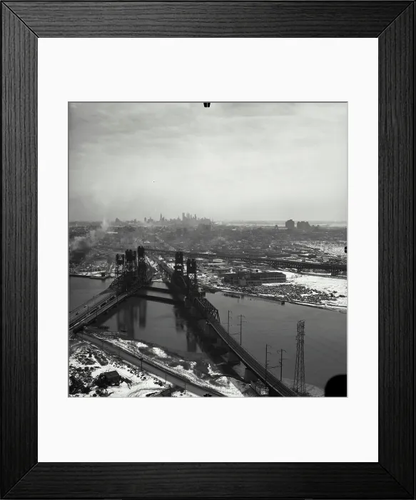 Framed Print : Vintage Photograph. Aerial view of railroad bridges over Hackensack River, New Jersey Framed Print : Vintage Photograph. Aerial view of railroad bridges over Hackensack River, New Jersey