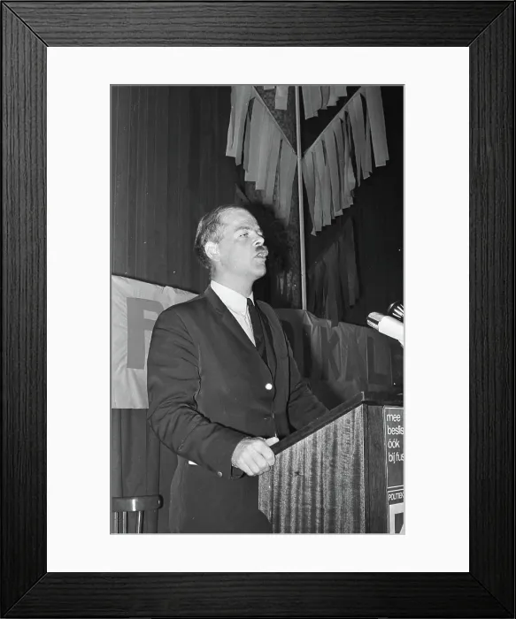Framed Print : Anefo photo collection. PPR congress in S-Hertogenbosch; Bas de Gaay Fortman speak. January 30, 1971 Framed Print : Anefo photo collection. PPR congress in S-Hertogenbosch; Bas de Gaay Fortman speak. January 30, 1971