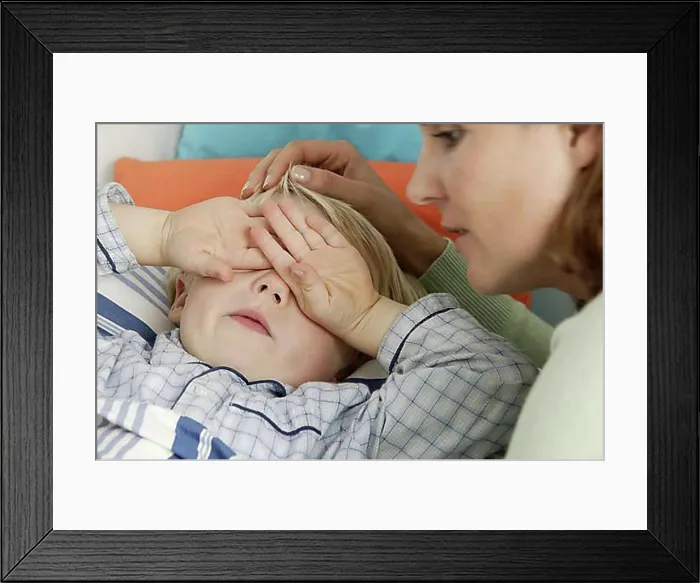 Framed Print : Mother brings her son to bed Framed Print : Mother brings her son to bed