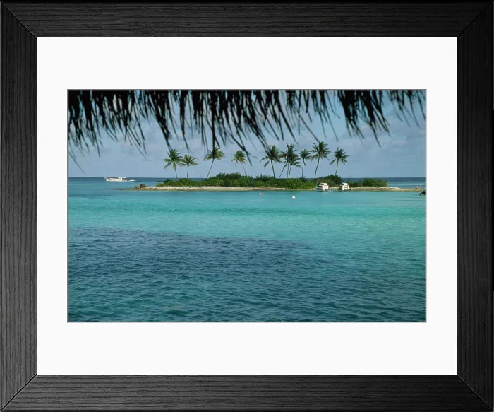 Framed Print : Island & Turquoise Sea Framed Print : Island & Turquoise Sea