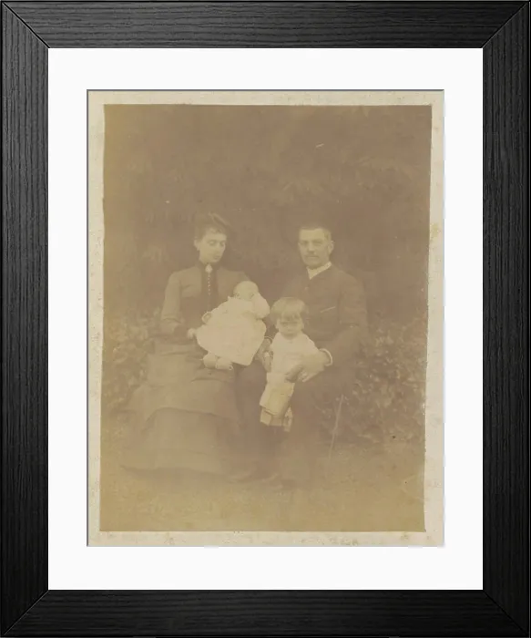Framed Print : Group portrait of a French couple with two children Framed Print : Group portrait of a French couple with two children