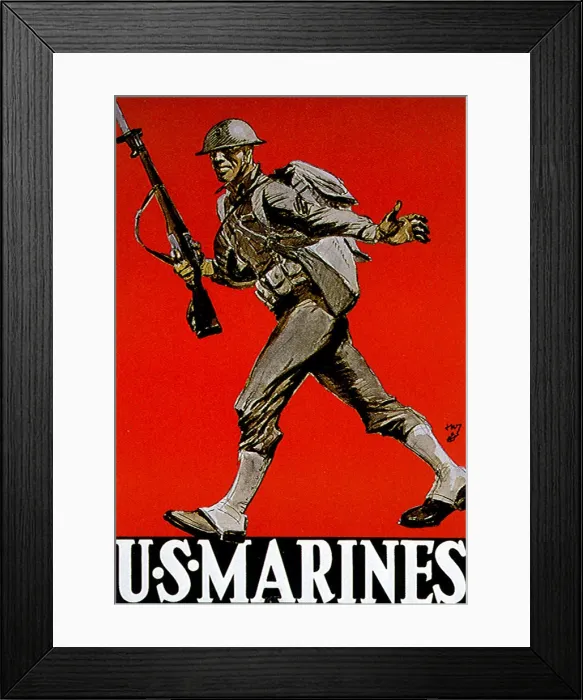 Framed Print : Marine Recruitment Poster Framed Print : Marine Recruitment Poster