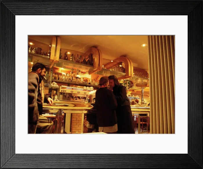 Framed Print : France, Paris. Couple At Cafe Bar, Tabac St. Sulpice Framed Print : France, Paris. Couple At Cafe Bar, Tabac St. Sulpice