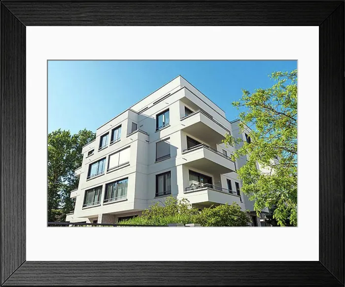 Framed Print : Modern luxury apartment building in Berlin, Germany, Europe Framed Print : Modern luxury apartment building in Berlin, Germany, Europe