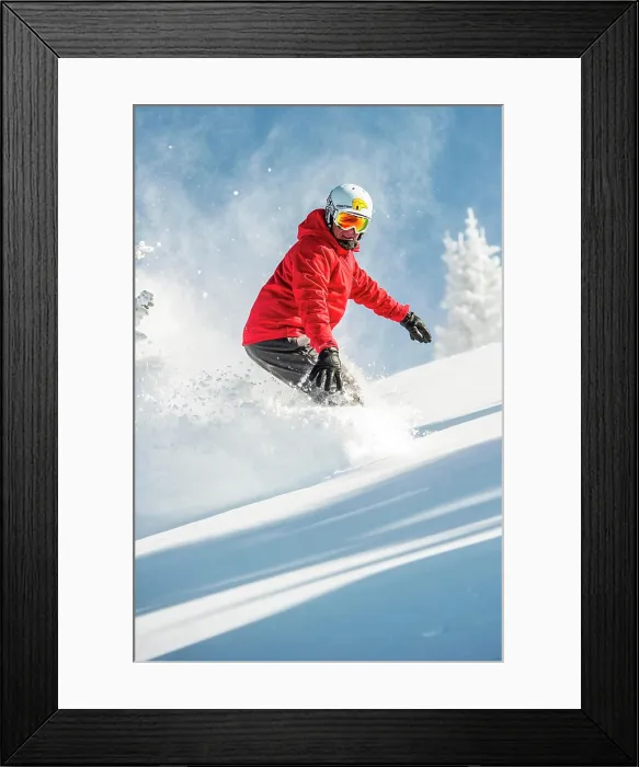 Framed Print : Usa, New Mexico, Santa Fe, snowboarding. (MR)