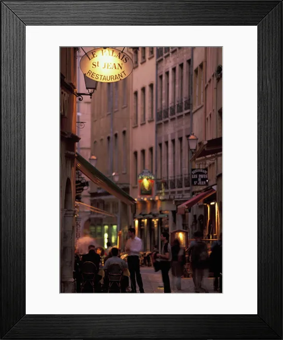 Framed Print : EU, France, Rhone Valley, Vallee du Rhone, Lyon. Vieux (old) Lyon, Rue St. Jean