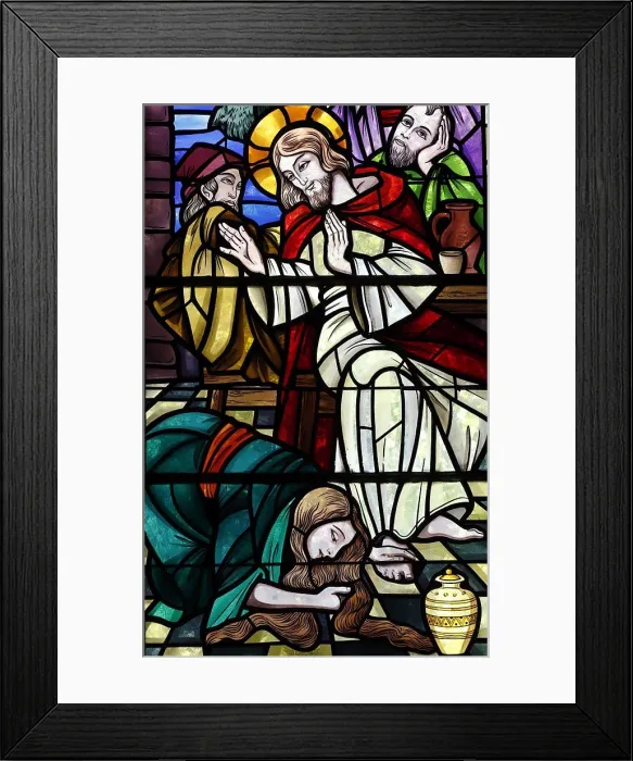 Framed Print : Saint Maurice church. Stained glass window