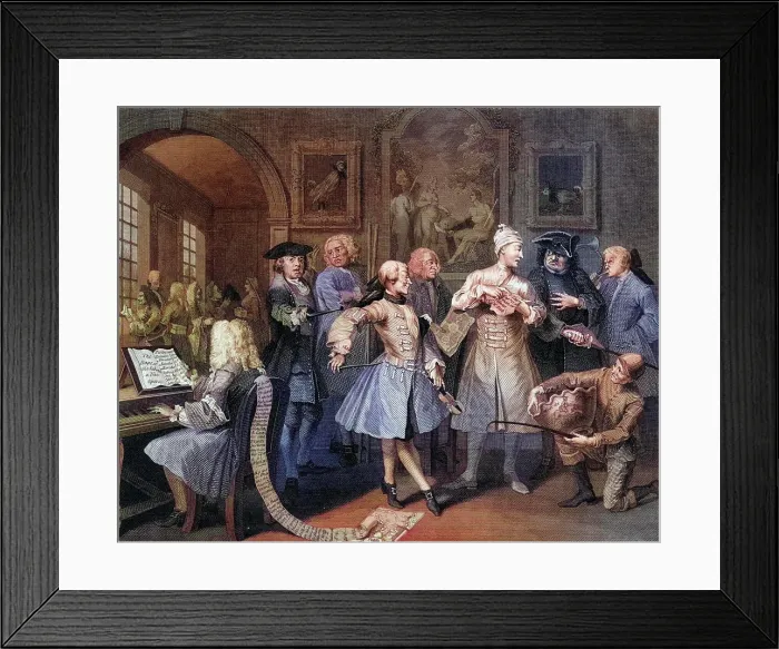 Framed Print : The Rakes Progress Surrounded by artists