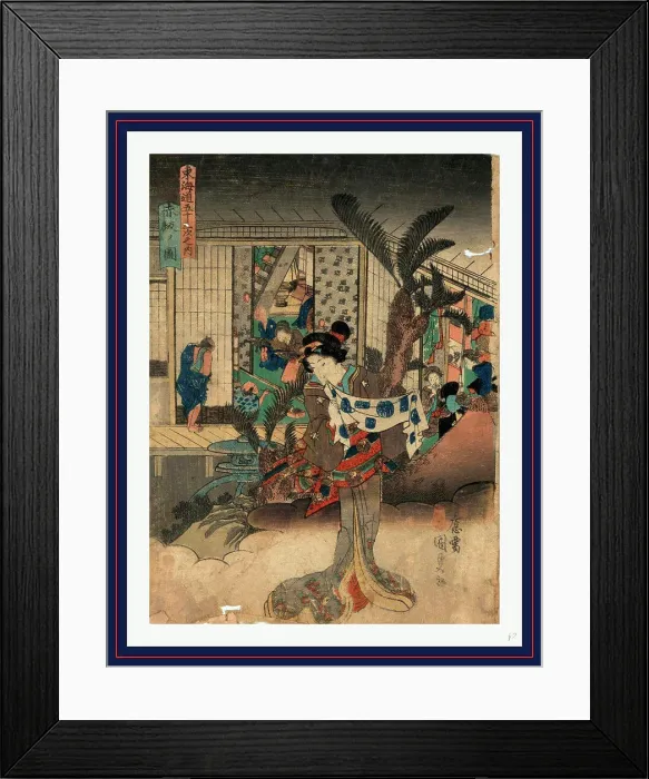 Framed Print : Akasaka no zu, View of Akasaka