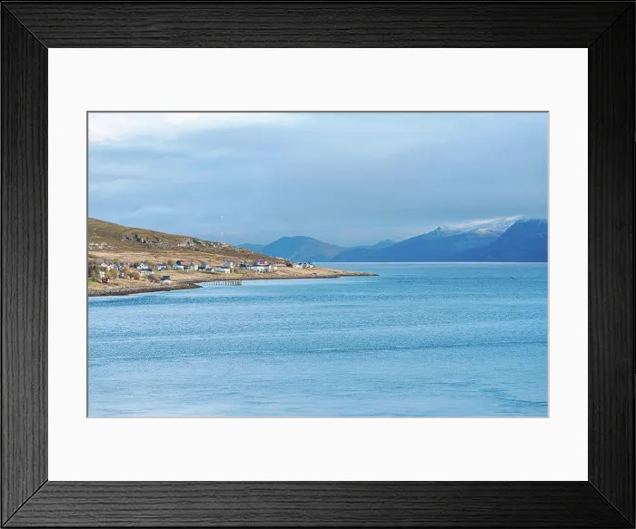 Framed Print : Norway, Hammerfest, Kvalsund, view of the island of Kvalya