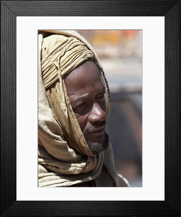 Framed Print : Man with turban, Monday Market, Djenne, Mali