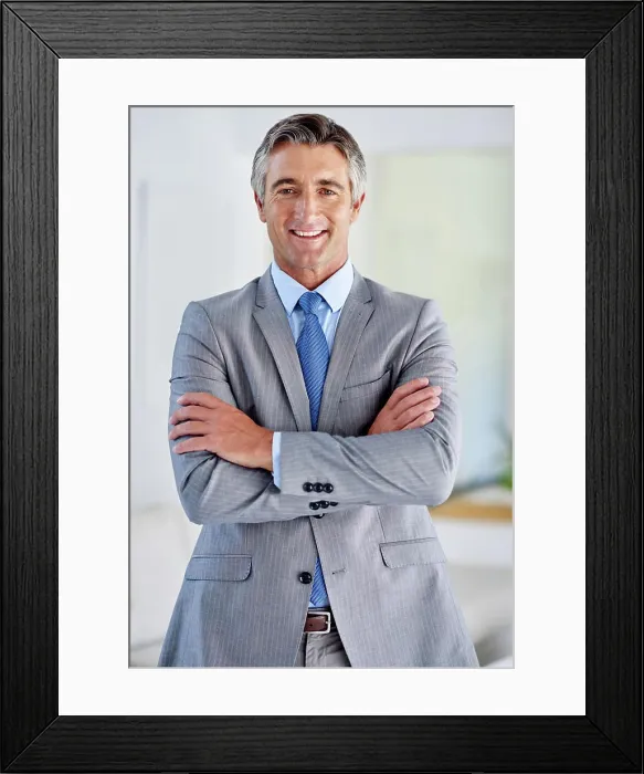 Framed Print : Office, mature businessman and portrait with arms crossed for law firm
