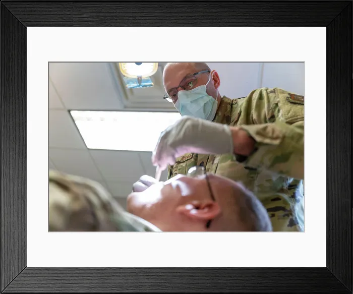 Framed Print : Lt. Col. Sean Noonan, a 911th Aeromedical Staging Squadron dentist Framed Print : Lt. Col. Sean Noonan, a 911th Aeromedical Staging Squadron dentist