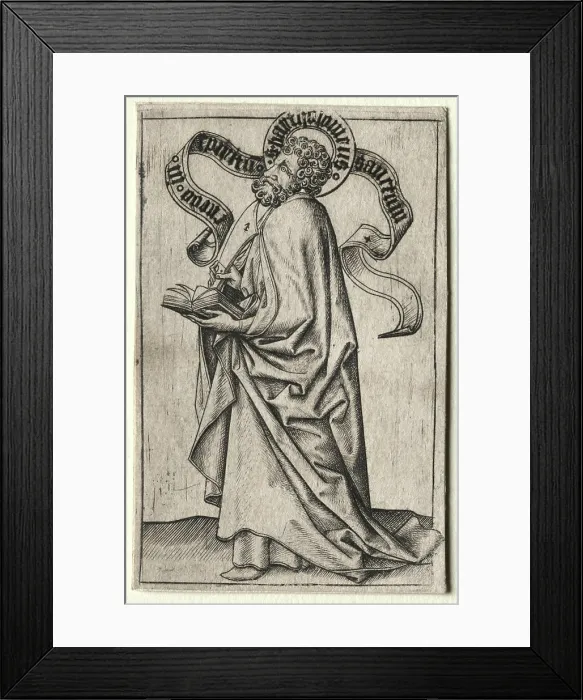 Framed Print : Saint Bartholomew, 1450-67. Master ES (German, active 1450-67). Engraving; Framed Print : Saint Bartholomew, 1450-67. Master ES (German, active 1450-67). Engraving;