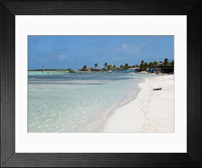 Framed Print : Bonaire, East Coast, Lac Bay. The beach at Lac Bay is a well known windsurfing location Framed Print : Bonaire, East Coast, Lac Bay. The beach at Lac Bay is a well known windsurfing location
