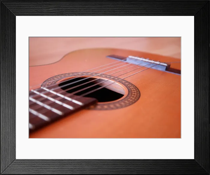Framed Print : Guitar acoustic guitar closeup with strings Copyright: xZoonar.com / rgbx 848420