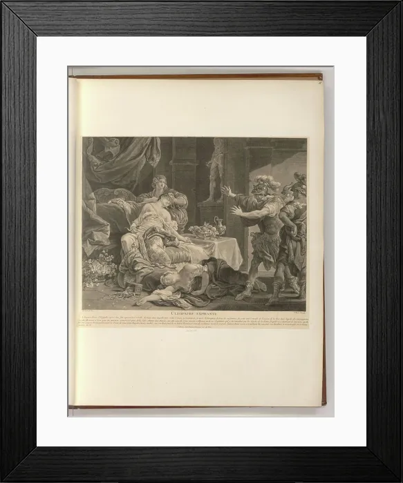 Framed Print : Copper engraving and etching by Pierre François Basan depicting Cleopatra Framed Print : Copper engraving and etching by Pierre François Basan depicting Cleopatra