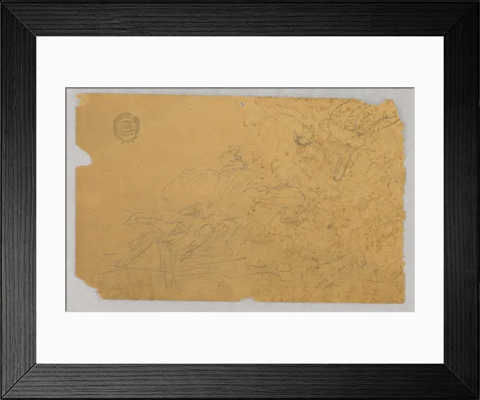 Framed Print : Sketch of Winged Figures for Ascension