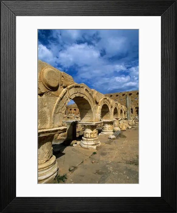 Framed Print : Libya, Near Tripoli, Leptis Magna, Severan Forum, Arches Framed Print : Libya, Near Tripoli, Leptis Magna, Severan Forum, Arches
