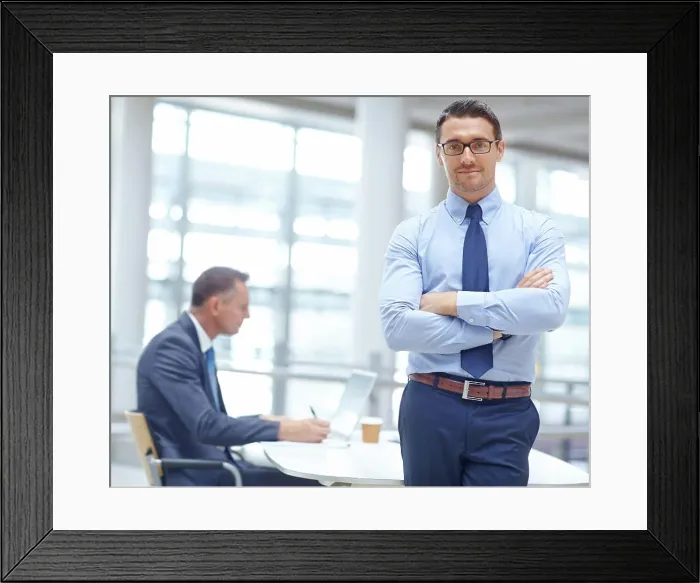 Framed Print : Portrait, growth and mindset with a business man in his office standing arms crossed in a confident pose Framed Print : Portrait, growth and mindset with a business man in his office standing arms crossed in a confident pose